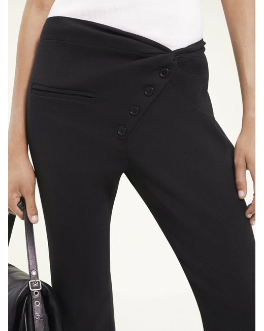 Courreges Black Twist-Front Bootcut Wool Trousers
