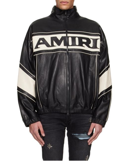 Amiri Black Leather Jacket for men