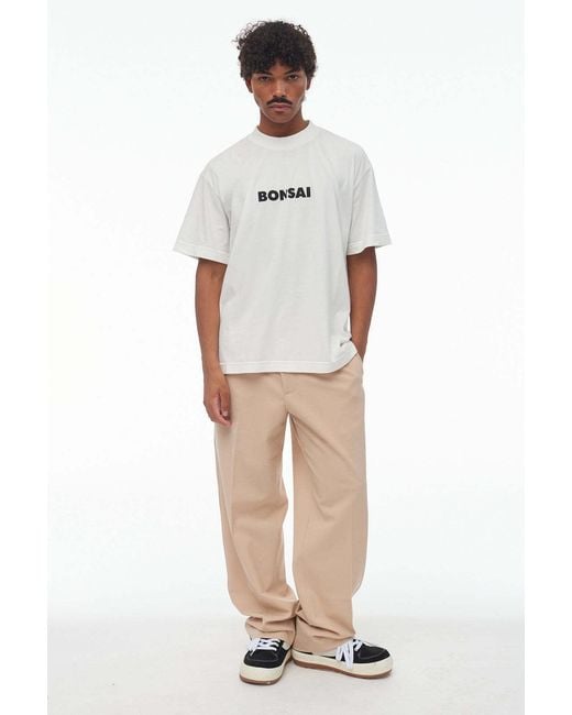 Bonsai White Logo-Printed Crewneck T-Shirt for men