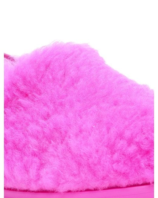 Marni Pink Logo Patch Slingback Sandals