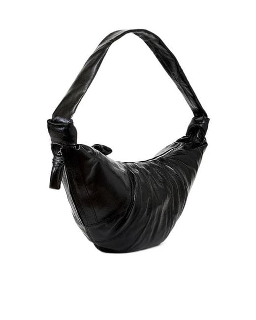 Lemaire Black Large Croissant Leather Bag