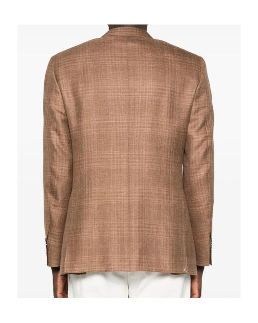 Canali Brown Long Sleeve Blazer for men
