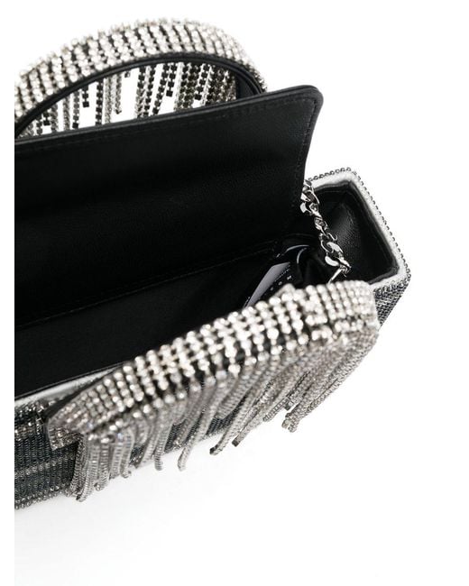 Kara Gray Embellished Fringed Top Handle Bag