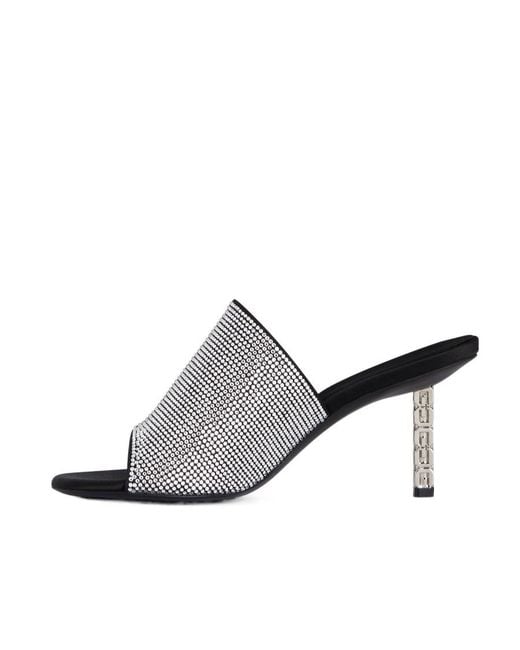 Givenchy White G Cube Mules