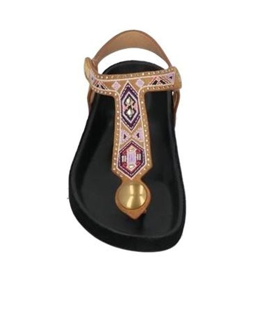 Isabel Marant Brown Multicolour Thong Sandals