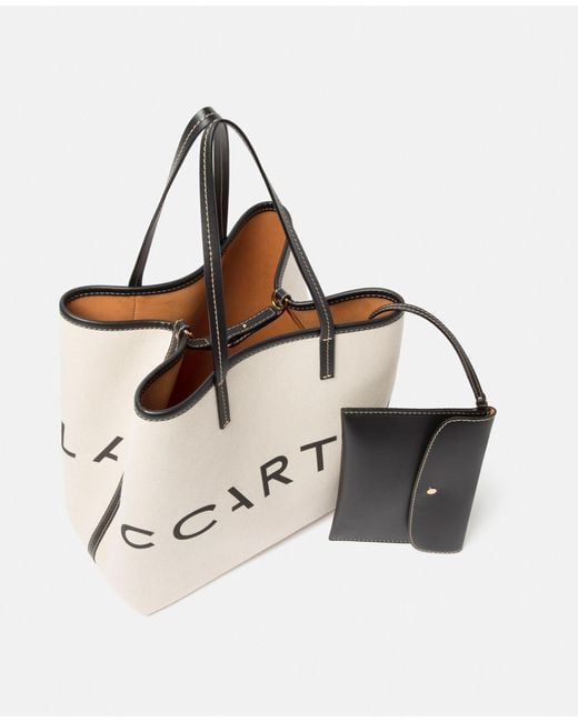 Stella McCartney Natural Logo Printed Tote Bag
