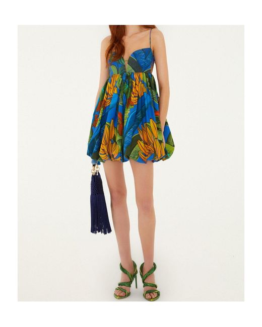Farm Rio Blue Slip Dress