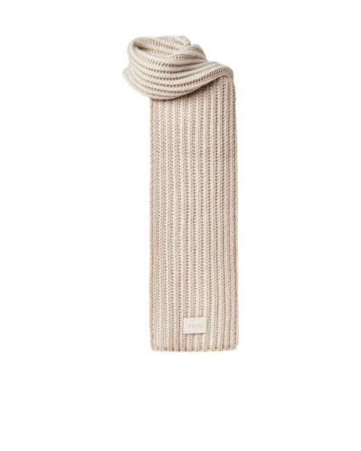 Fendi White Logo Patch 3D-Effect Herringbone Motif Scarf