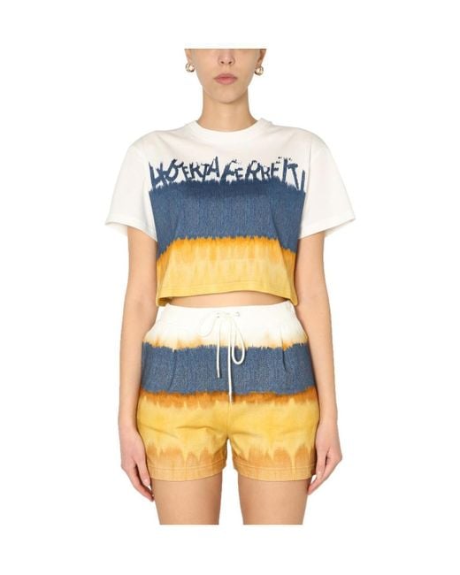 Alberta Ferretti Blue I Love Summer Short T-Shirt