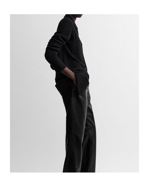 Totême Black Button-Up Chest-Pocket Shirt