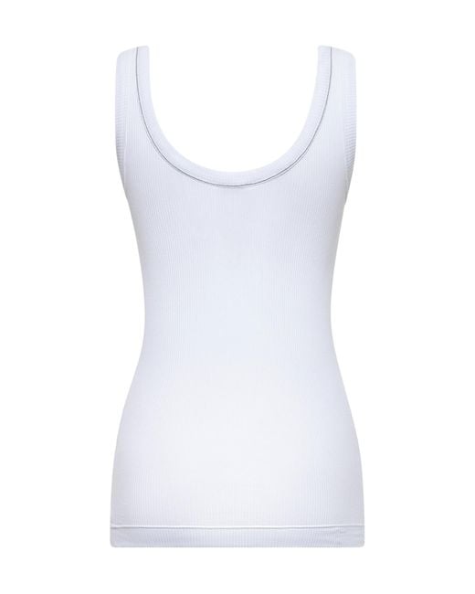 Brunello Cucinelli White Sleeveless Tops
