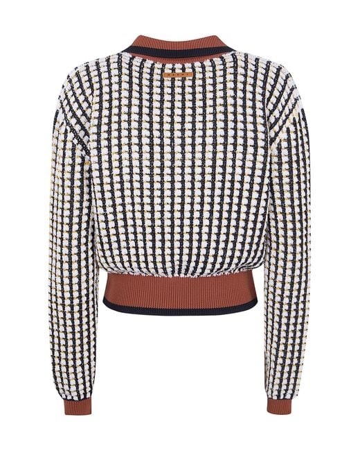 Marni Black Collared Grid Cotton Knitwear