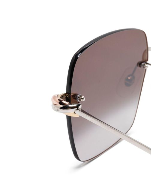Cartier Metallic Square Frame Sunglasses