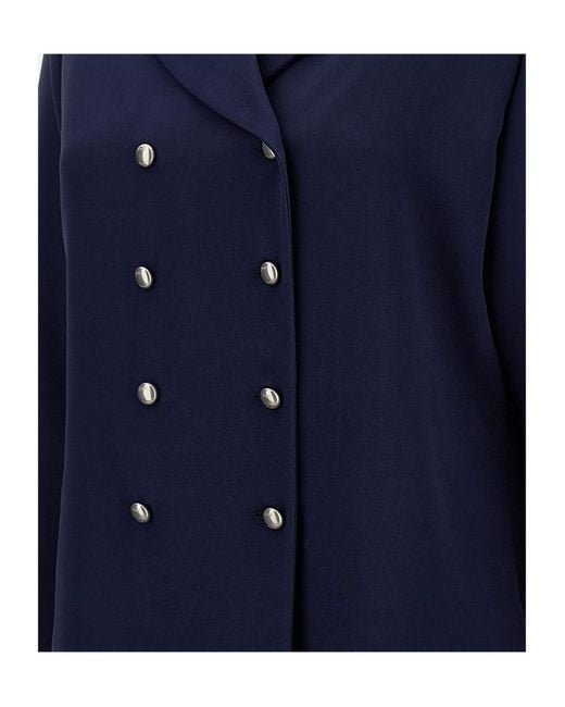 Ralph Lauren Blue Double-Breasted Tailored Shirt