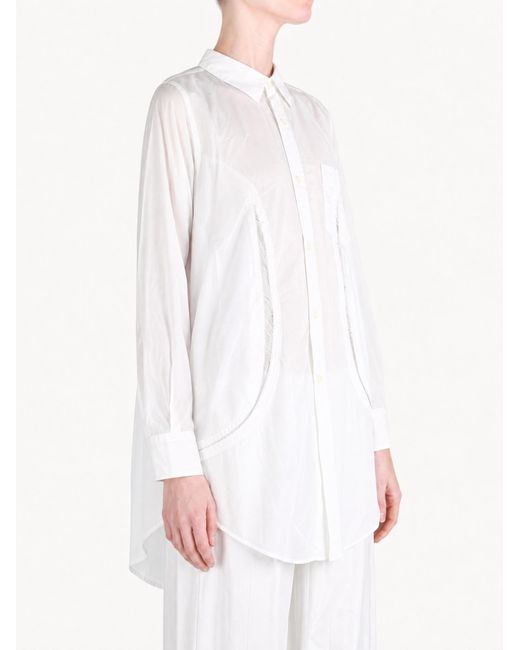 Comme des Garçons White Long-Sleeved Shirt
