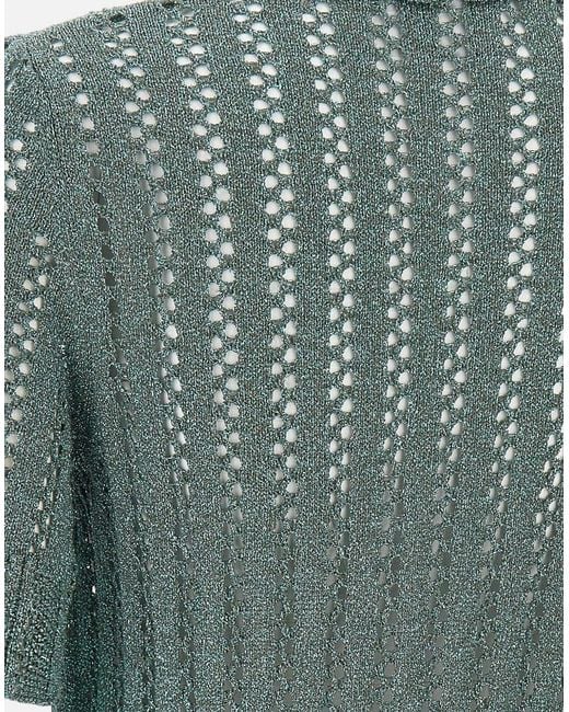 Kaos Green Openwork Knit Shrug