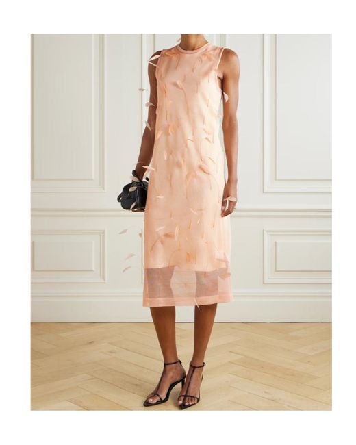 Jil Sander Pink Round Neck Sleeveless Maxi Dress