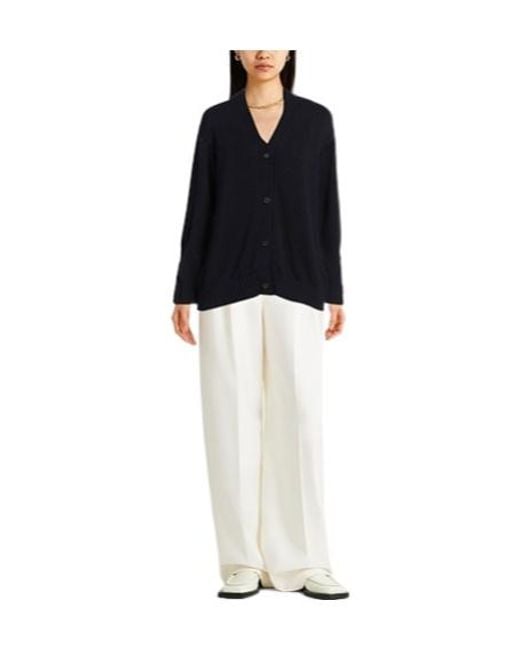 Max Mara Blue Solid-Color Knitted Cardigan