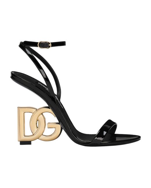Dolce & Gabbana Black Open-Toe High-Heeled Sandals
