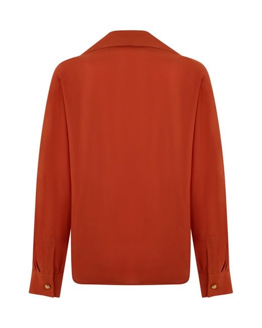 Max Mara Red Long-Sleeved Shirt