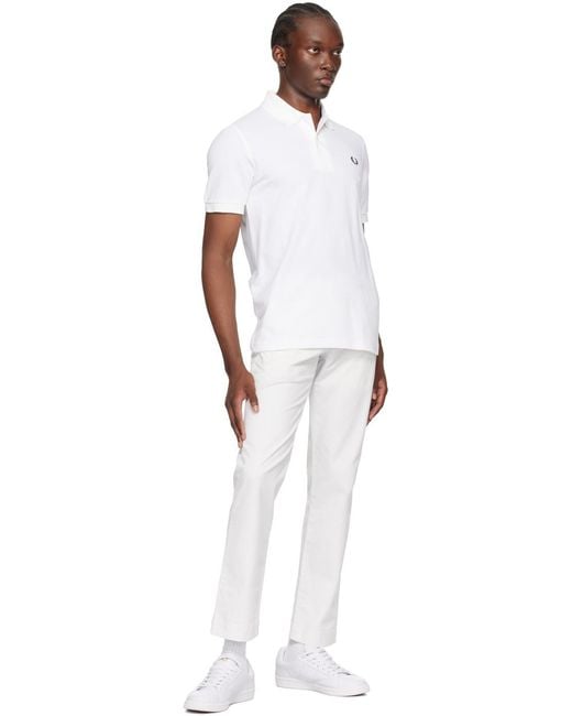 Fred Perry White Classic Laurel Wreath Polo Shirt for men