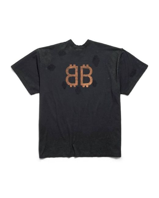 Balenciaga Black Paris Moon Vintage Oversized T-Shirt for men