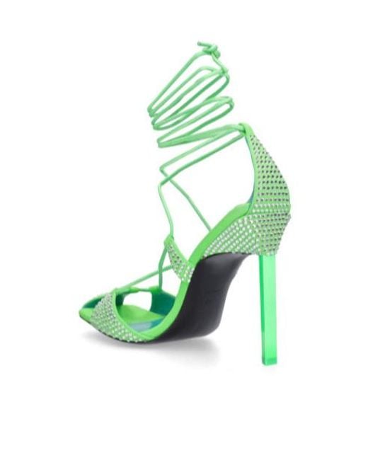 The Attico Green Adele Hollow High-Heeled Sandals