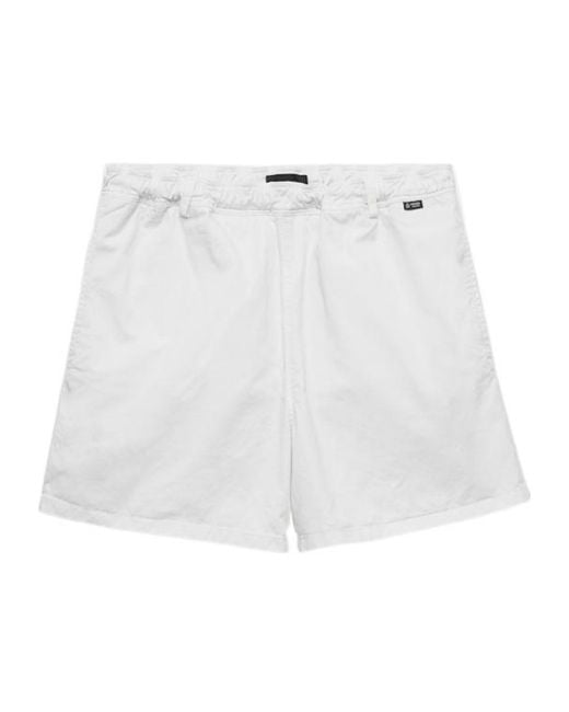 Prada White Twill Swim Trunks for men
