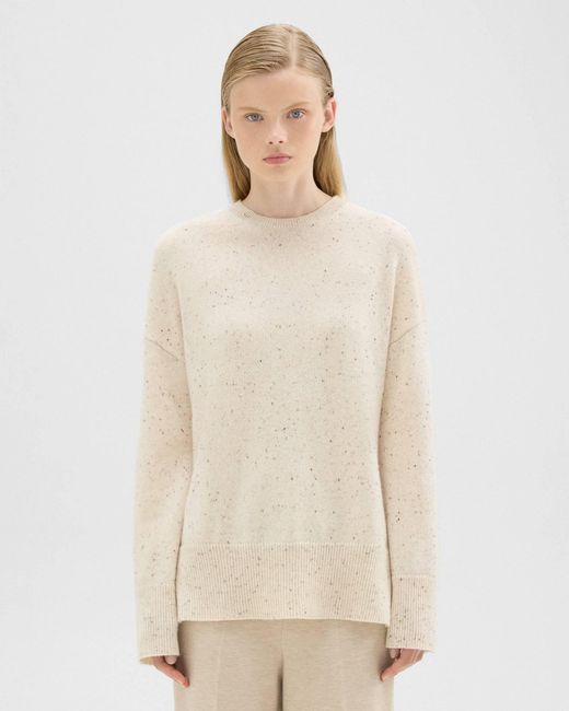Theory White Karenia Mélange-Effect Jumper