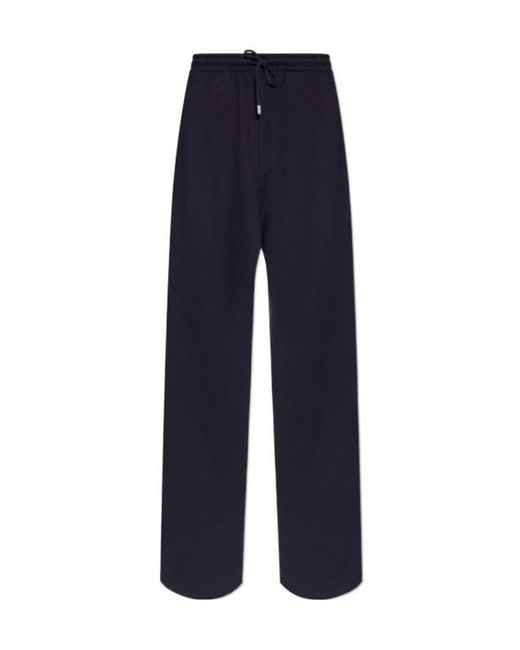 Dries Van Noten Blue Drawstring Casual Pants for men
