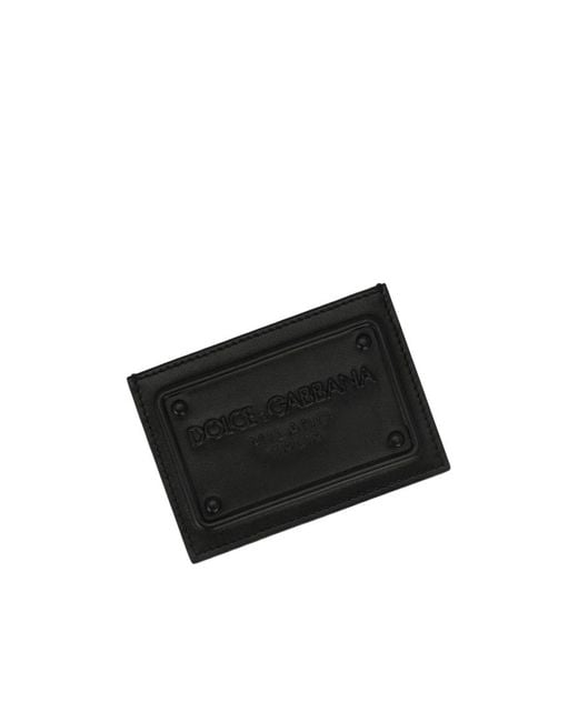 Dolce & Gabbana Black Logo Embossed Card Holder for men