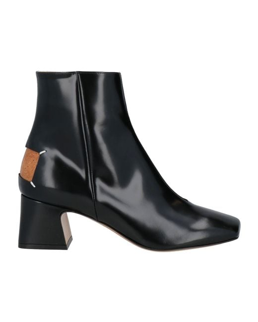 Maison Margiela Black Square-Toe Ankle Boots