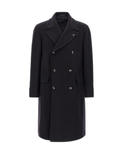 Tagliatore Black 'Sherry' Coat for men