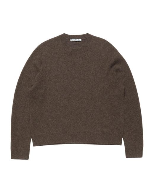 Acne Brown Cashmere Sweater With Logo for men