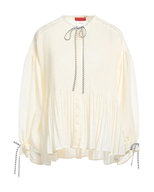 MAX&Co. White Tie Neck Top