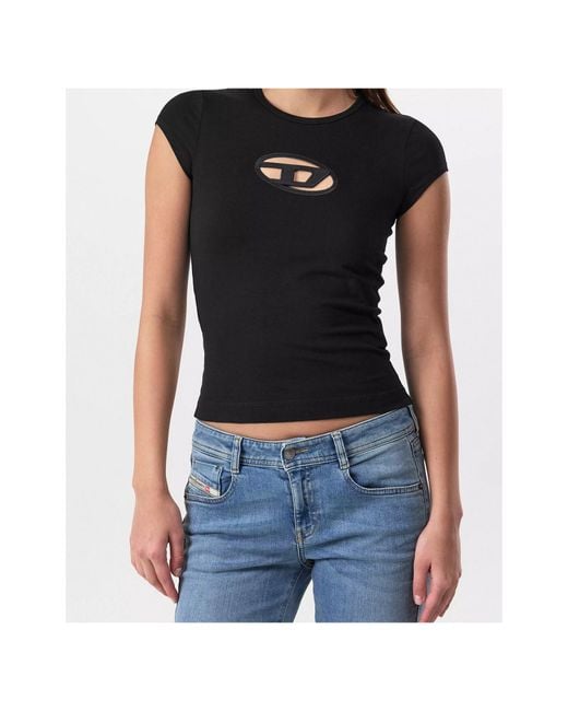 DIESEL Black T-Angie Oval D T-Shirt
