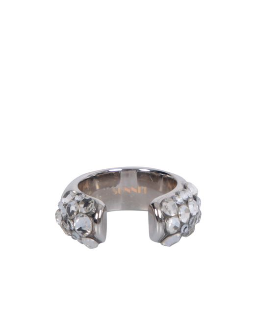 Sunnei Metallic Embellished Open Ring