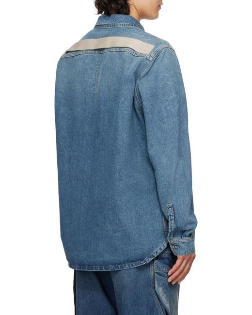 Rick Owens Blue Hollywood Washed Outershirt for men