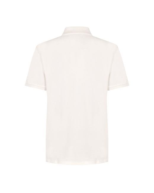 Moncler White Short Sleeve Polo Shirt for men