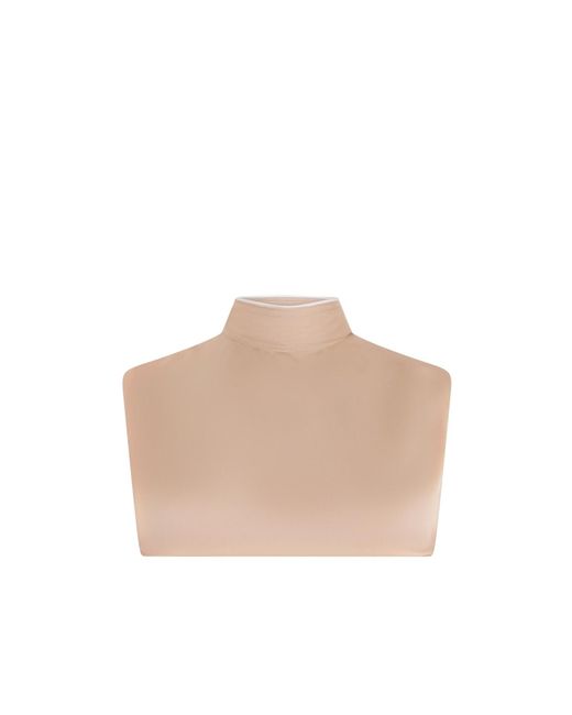 Philosophy Di Lorenzo Serafini Natural Cropped High-Neck Top
