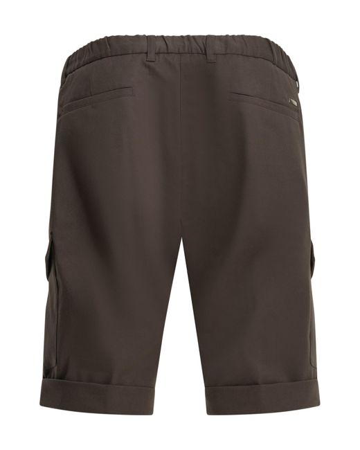 Herno Gray Pleated Cargo Shorts for men