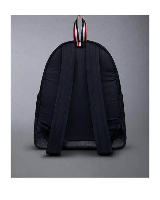Thom Browne Blue Logo Detailed Zipped Backpack for men