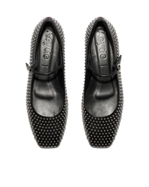 Aeyde Black Minimalist Ballet Flats
