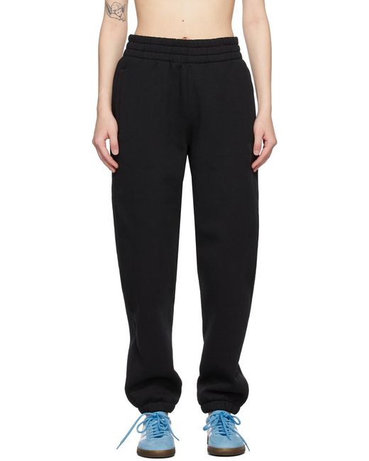 T By Alexander Wang Black Alexander Wang Logo Printed Elasticated Waist Pants