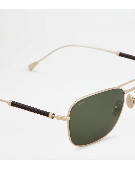Tod's Green Full-Rim Sunglasses for men