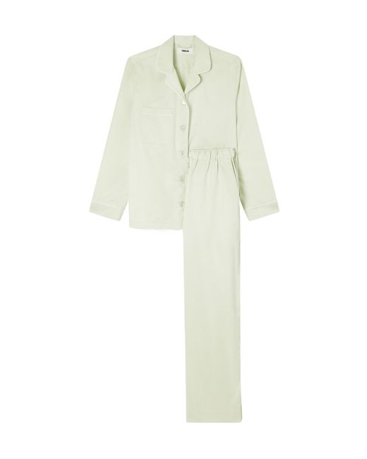 Tekla White Satin Pajamas