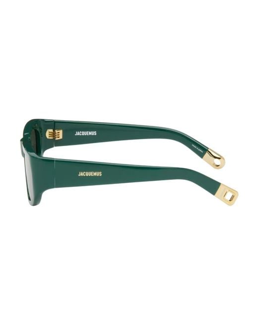 Jacquemus Green Rectangle-Frame Sunglasses for men