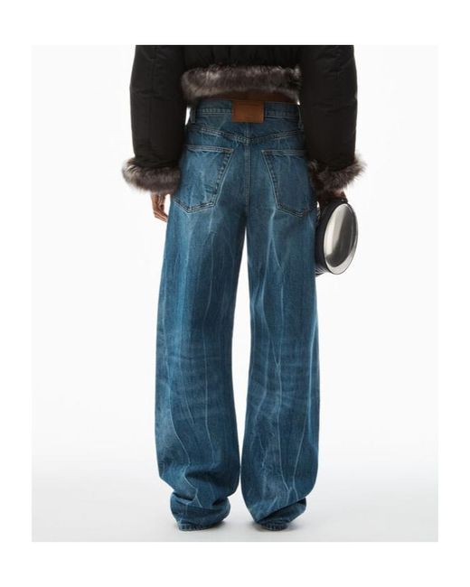 Alexander Wang Blue Blade Logo-Embroidered Balloon Jeans