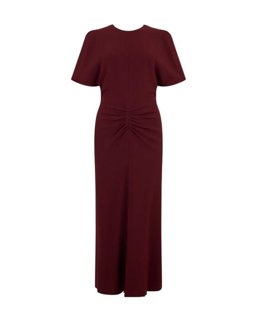 Victoria Beckham Red Bela Draped Long Dress