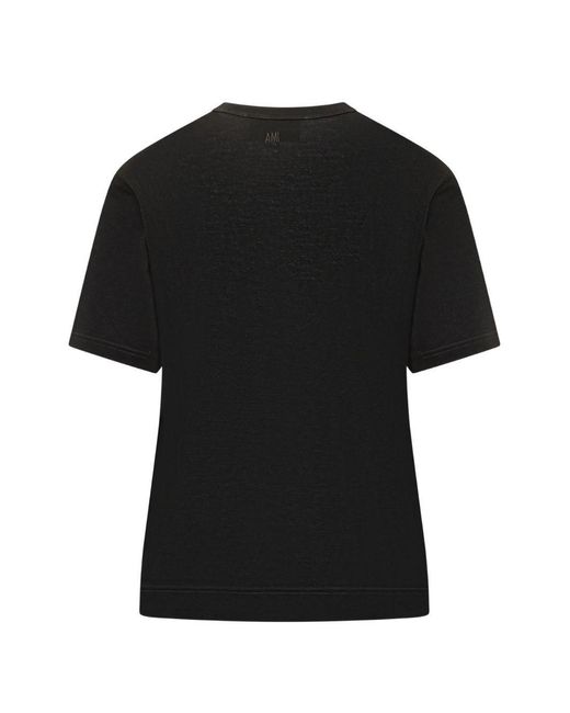 AMI Black Ami Classic Fit Crewneck T-Shirt